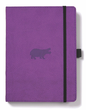 Bild på Dingbats* Wildlife A5+ Purple Hippo Notebook - Dotted