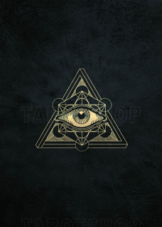 Bild på Allseeing Eye with Sacred Geometry (50x70 cm) Black