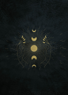 Bild på Moon Phases in our Hands (50x70 cm) Black