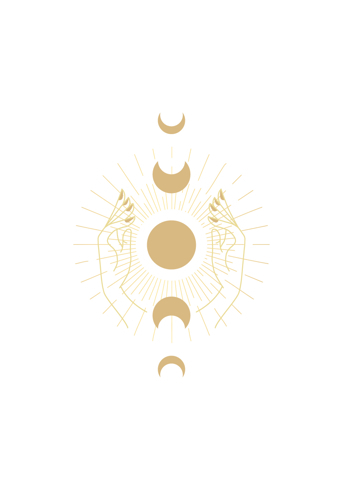 Bild på Symbols White Moon Phases in our Hands