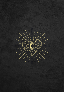 Bild på Symbols Black Allseeing Eye in heart