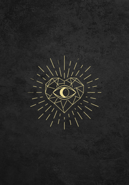 Bild på Symbols Black Allseeing Eye in heart