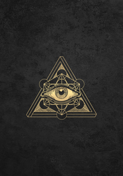 Bild på Symbols Black Allseeing Eye with Sacred Geometry