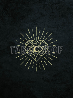 Bild på Allseeing Eye in heart (30x40 cm) Black