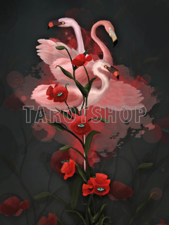 Bild på Magic Flamingos and Poppies (30x40 cm)