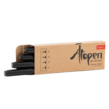 Bild på Dingbats Atopen Fineliner 4pc Set - 01 03 05 08 Black