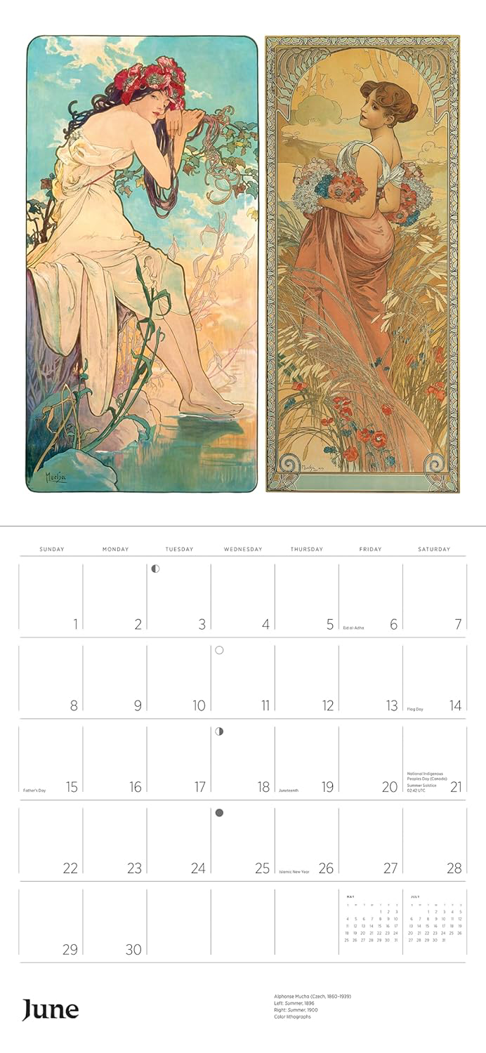 Alphonse Mucha CAL25136 2025 Wall Calendar