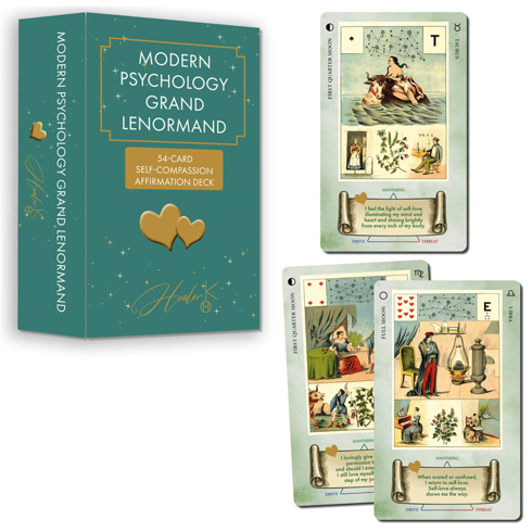 Bild på Modern Psychology Grand Lenormand: 54 card Self-compassion affirmation deck