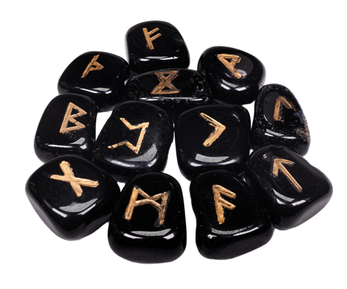 Bild på Kristallrunor: svart agat